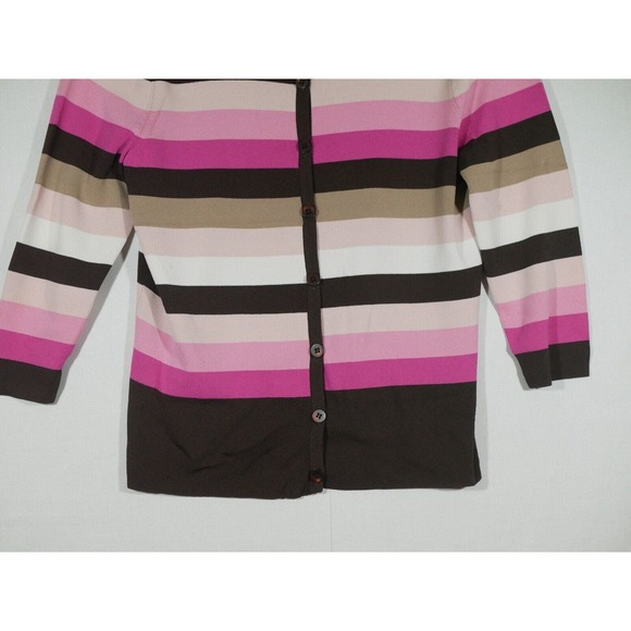 VTG Talbots Multicolor Neapolitan Striped Button Down Top Size M - Picture 3 of 9